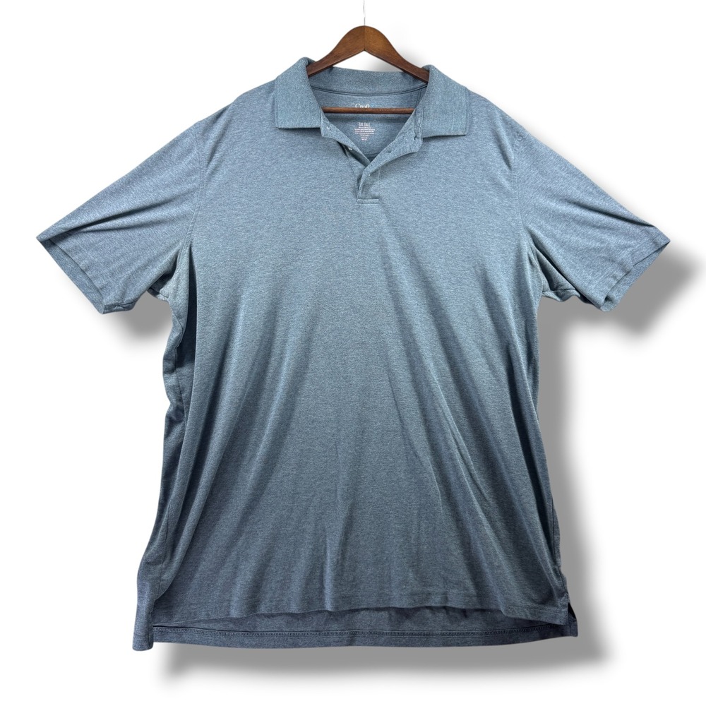 Croft & Barrow Mens 3XL Tall Blue Heathered Extra Soft Short Sleeve Polo Shirt